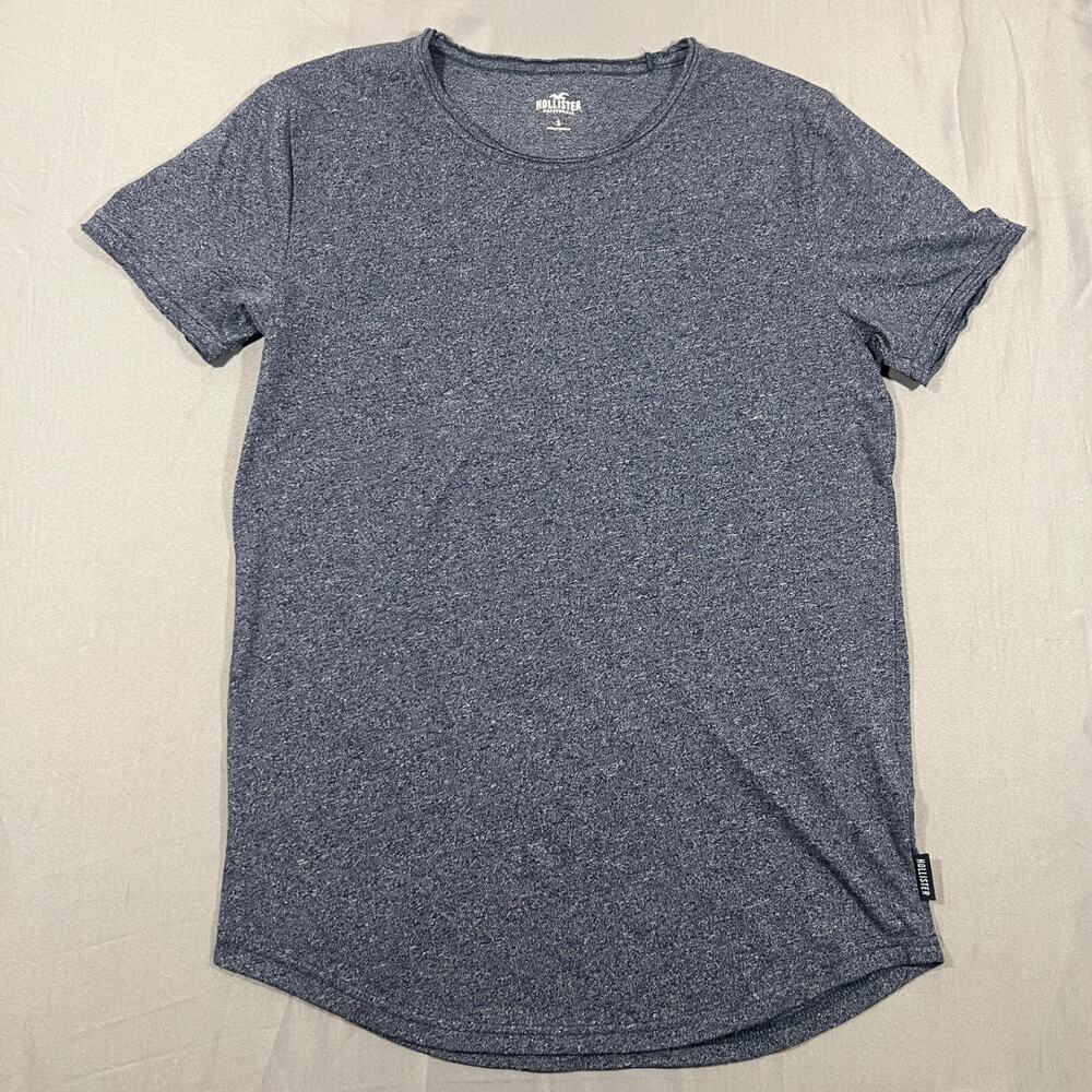 Hollister Womens Small Gray Heather T Shirt Curved Hem Short Sleeve Tee